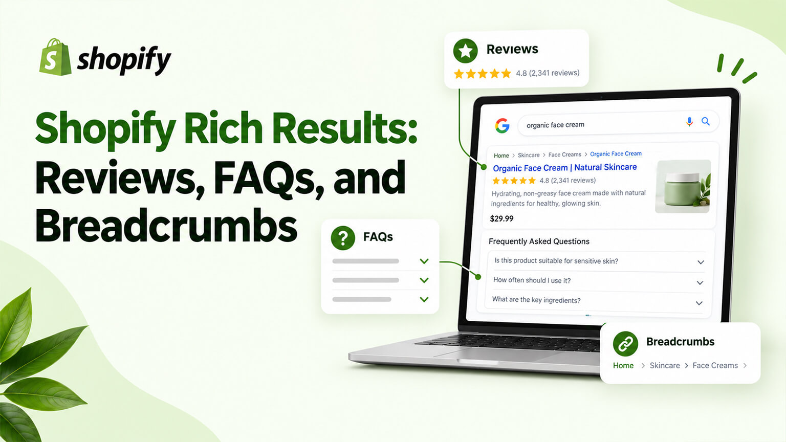 Shopify Rich Results: Reviews, FAQs, and Breadcrumbs